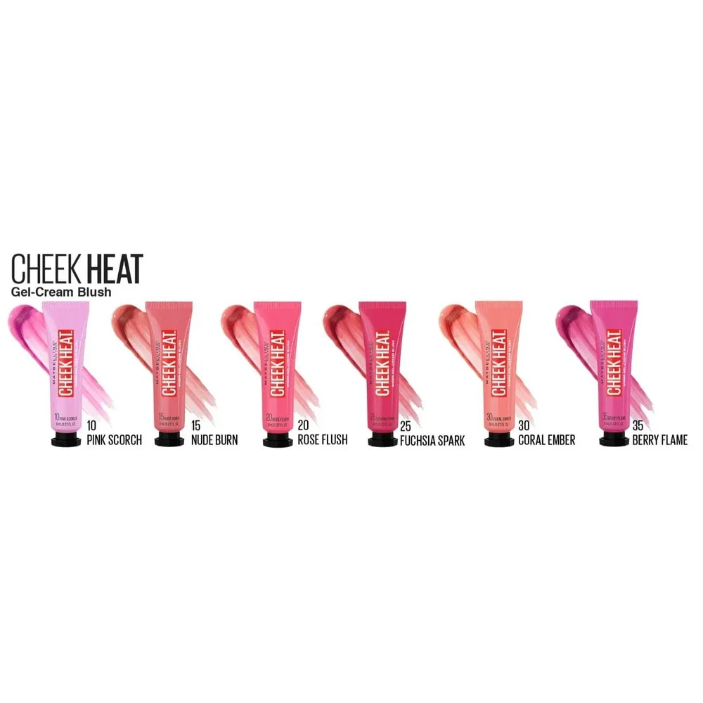 Maybelline Cheek Heat Gel Cream Sheer Lightweight Blush Natural Oil Free Dewy
